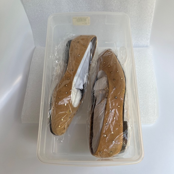 Yves Saint Laurent Ballet Flat Tan Suede / Rhinestone Size US 6M - Picture 13 of 13